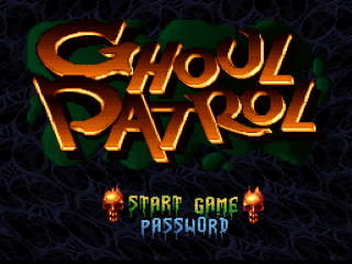 Ghoul Patrol title screen for Super Famicom